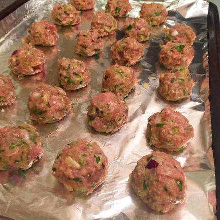 turkey meatballs before