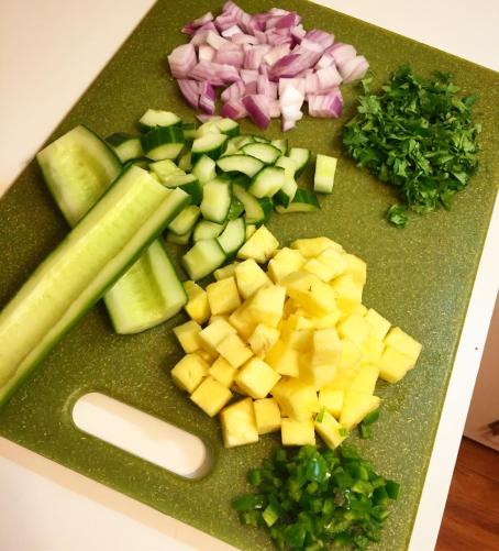 cucmber pineapple prep