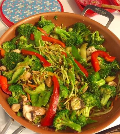 stirfry veggies cooking