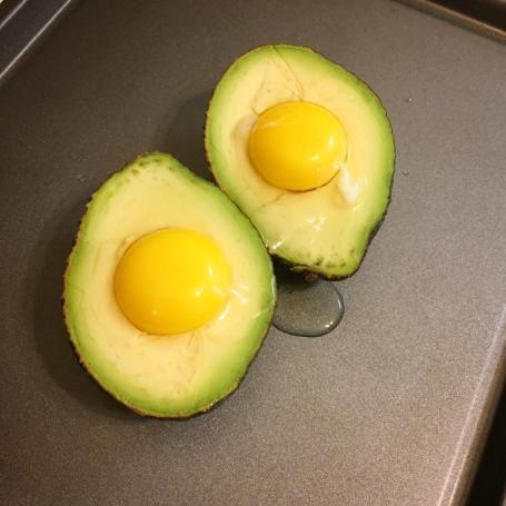 raw avocado egg